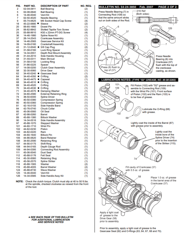 Milwaukee 5319-21 863a Parts - 1-1/2" (40mm) ROTARY HAMMER