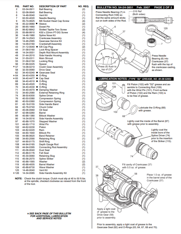 Milwaukee 5319-21 863b Parts - 1-1/2" (40mm) ROTARY HAMMER