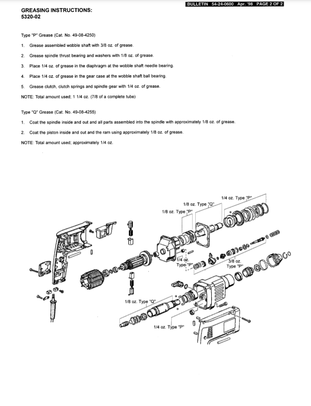 Milwaukee 5320-02 894a Parts - 5/8" ROTARY HAMMER