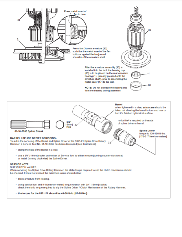 Milwaukee 5321-21 354b Parts - 1-1/2" (40mm) ROTARY HAMMER