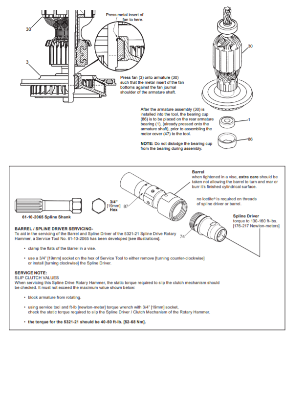 Milwaukee 5321-21 354c Parts - 1-1/2" (40mm) ROTARY HAMMER