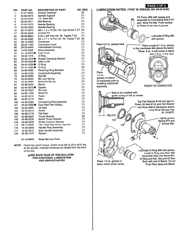 Milwaukee 5334 881a Parts - Light Chipper Hammer