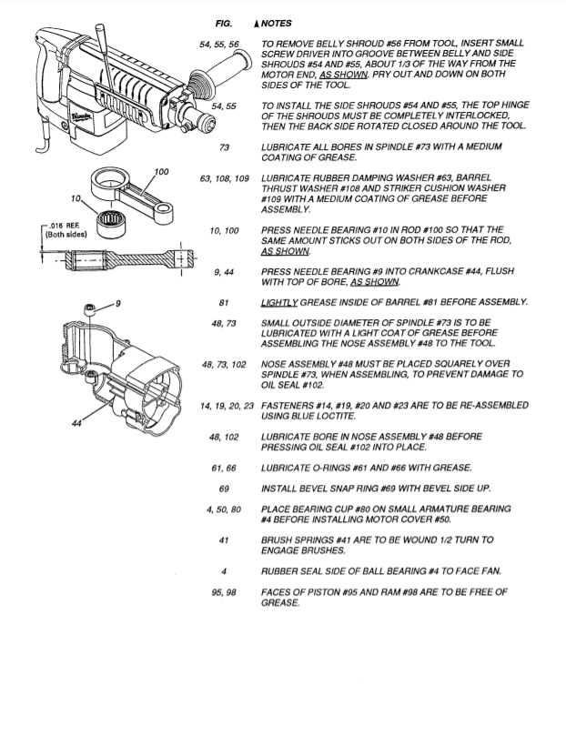 Milwaukee 5334 881b Parts - Light Chipper Hammer