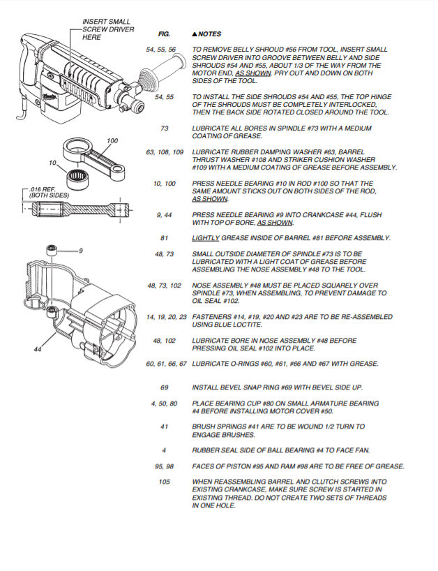 Milwaukee 5336-22 216b Parts - CHIPPER HAMMER