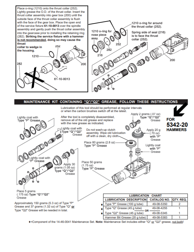 Milwaukee 5342-20 a50a Parts - SDS MAX ROTARY HAMMER