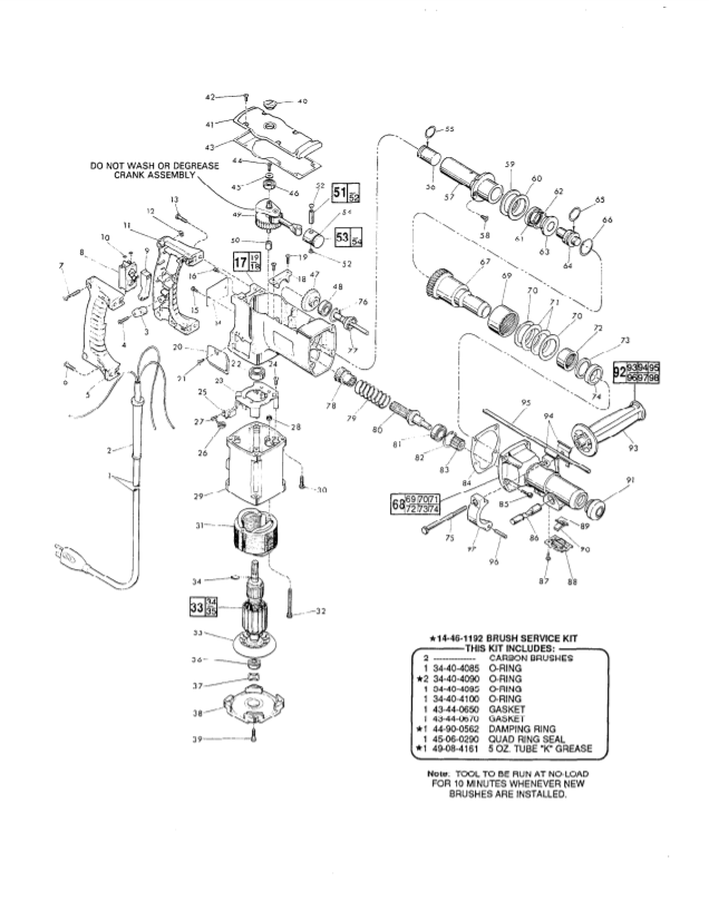 Milwaukee 5343 687-40404 Parts - 1-1/4" ROTARY HAMMER