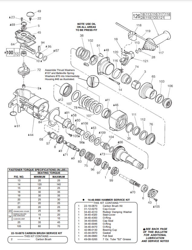 Milwaukee 5346-28 a62a Parts - 1-3/4" (45mm) SDS MAX ROTARY HAMMER