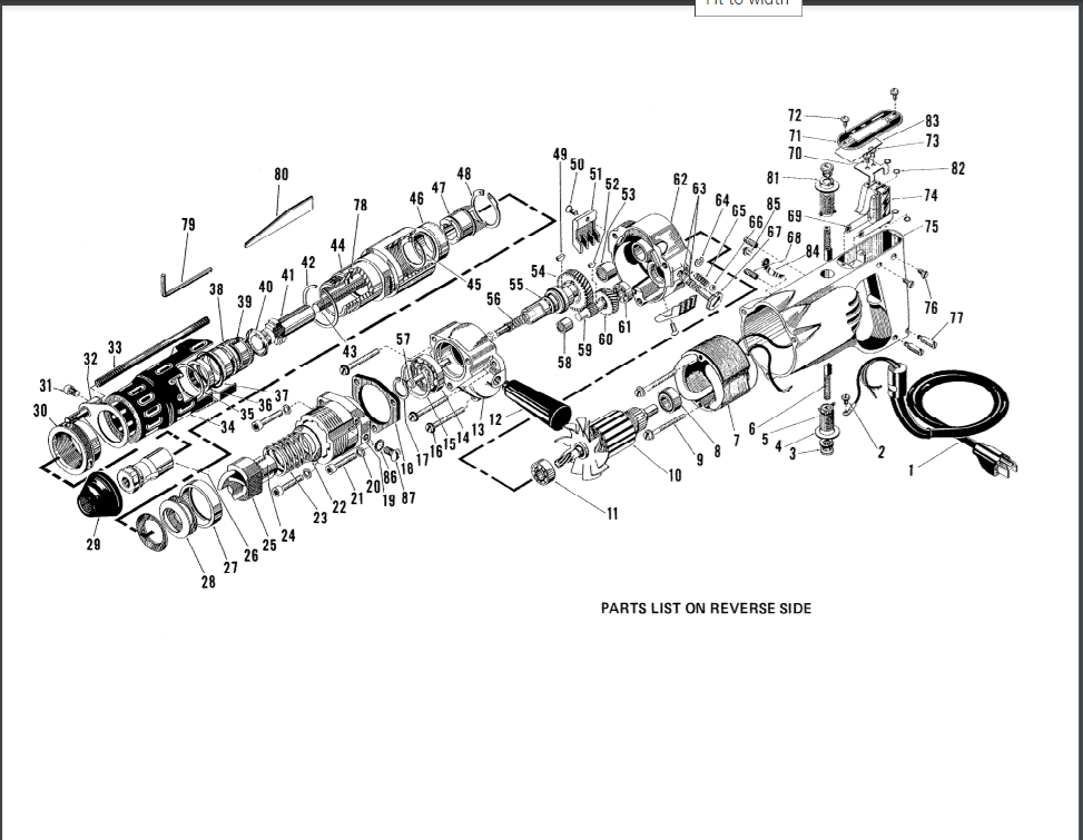 Milwaukee 5350 389-8260 Parts - ROTARY HAMMER