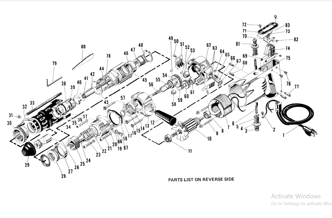 Milwaukee 5350 389-9885 Parts - ROTARY HAMMER