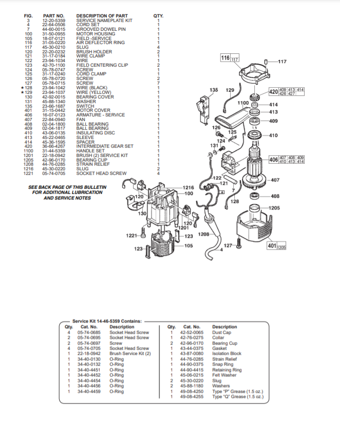 Milwaukee 5359-21 409a Parts - 1-1/8" ROTARY HAMMER