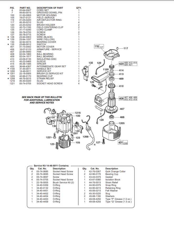 Milwaukee 5360-21 410b Parts - 1-1/8" ROTARY HAMMER