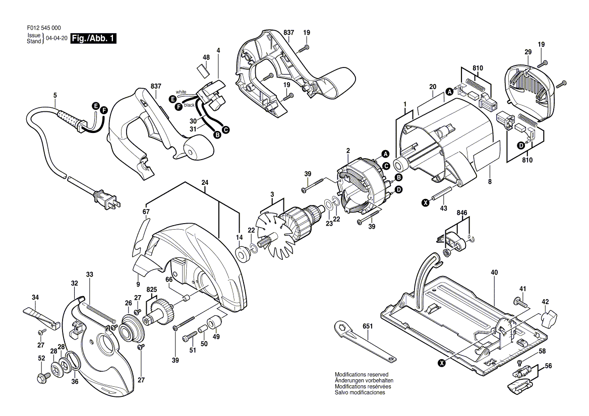 5450 f012545000 Parts - Circular Saw