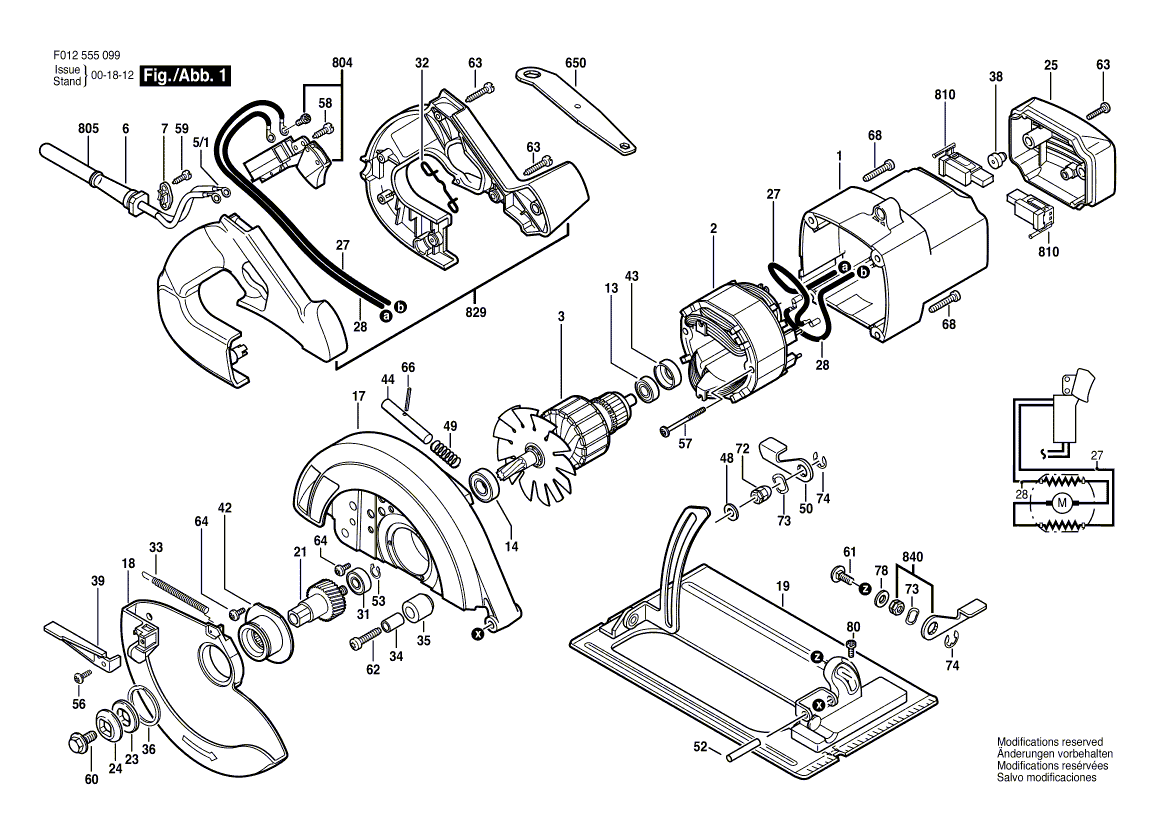 5550 f012x55099 Parts - Circular Saw