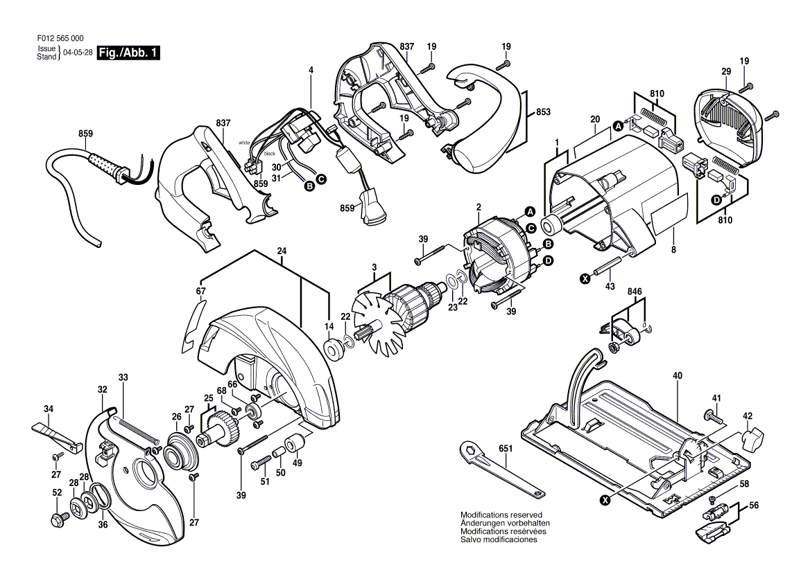 5650 f012565000 Parts - Circular Saw