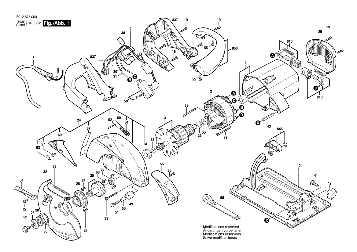 5750 f012575000 Parts - Circular Saw