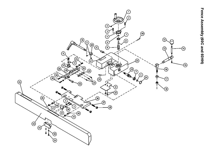 Powermatic 60HH Jointer Parts (1610086K)