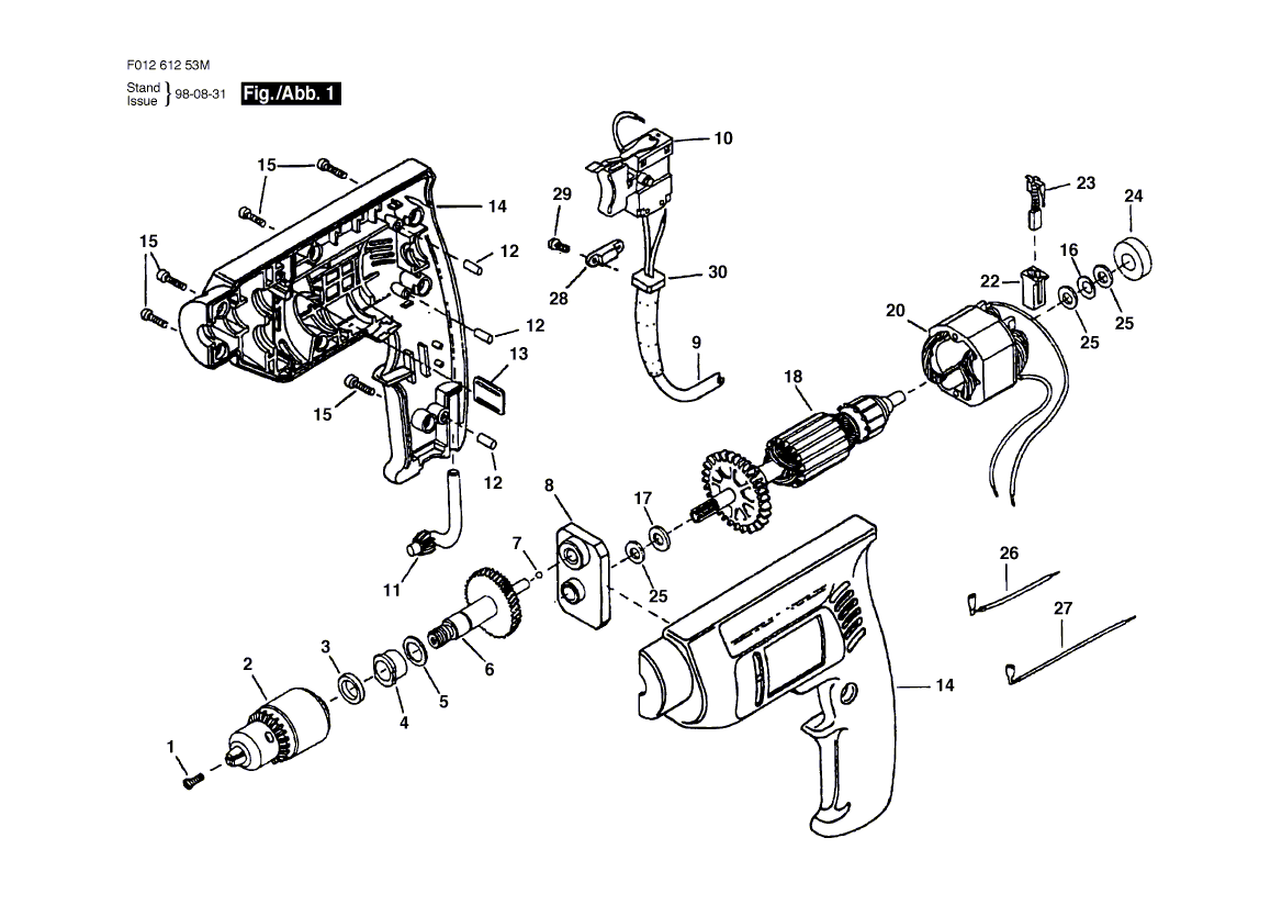 Skil 6125-80 f01261253m Parts - Drill