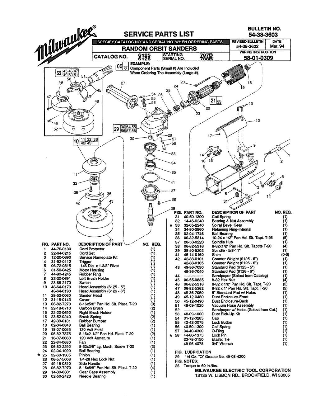 Milwaukee 6125 787b Parts - ?RANDOM ORBIT SANDERS