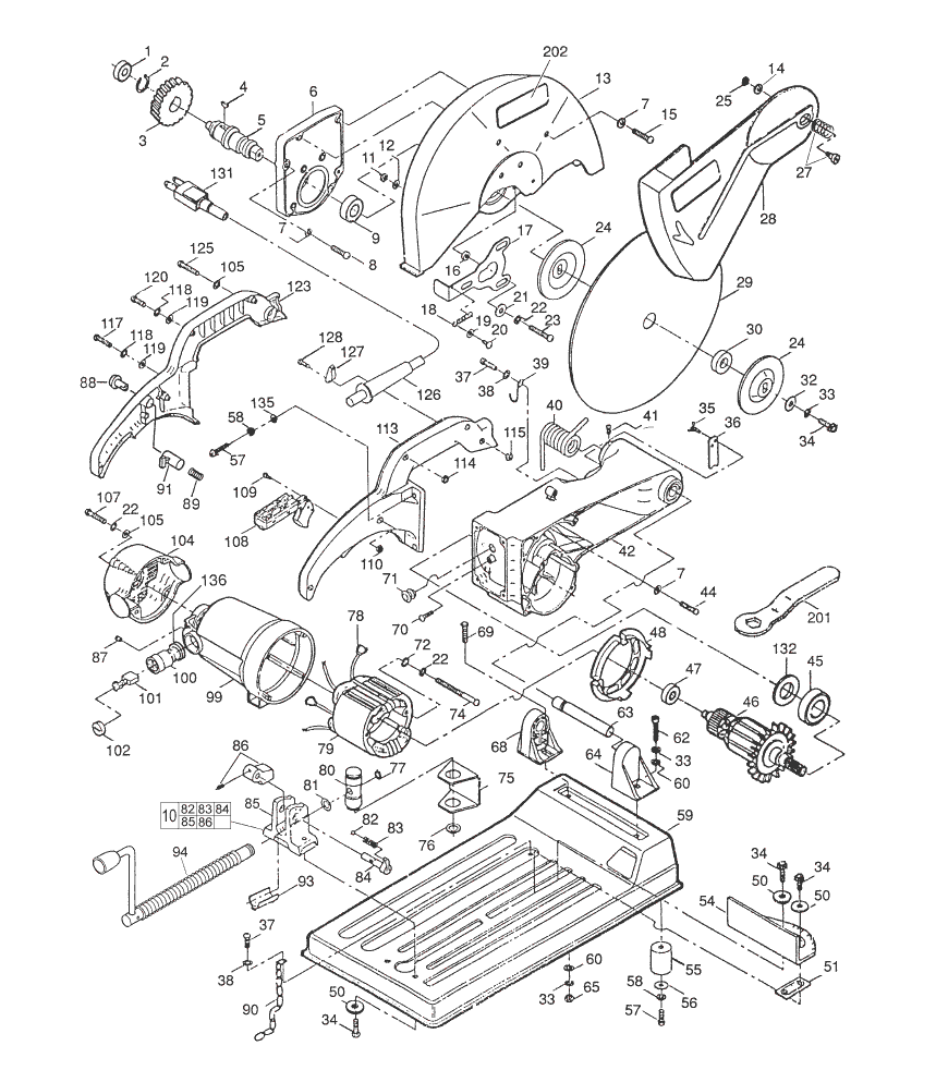 Milwaukee 6175 821b Parts - 14" Cut-Off Saw