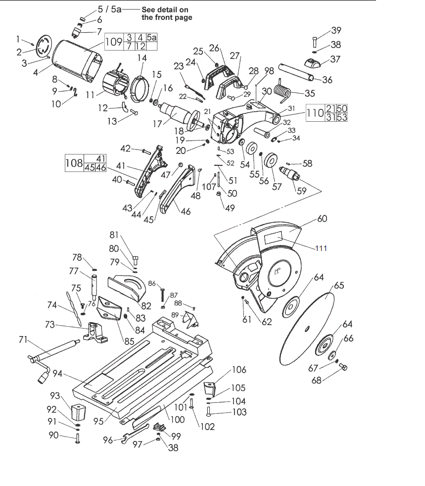 Milwaukee 6176-20 968a Parts - 14 in. Abrasive Cut-Off Machine