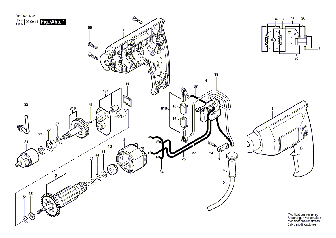 Skil 6225-80 f01262253m Parts - Drill