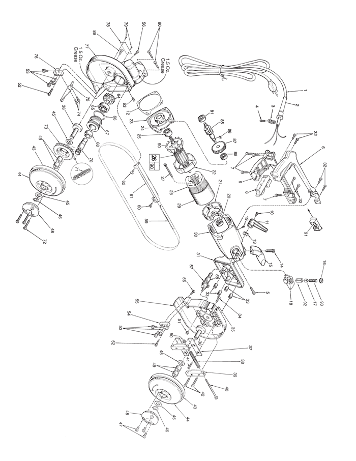 Milwaukee 6225 457E Parts - Two Speed Band Saw