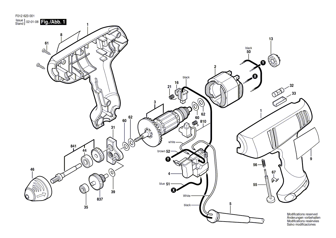 Skil 6233 f012623001 Parts - Drill