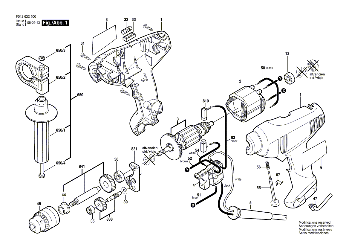 Skil 6325 f012632500 Parts - Drill