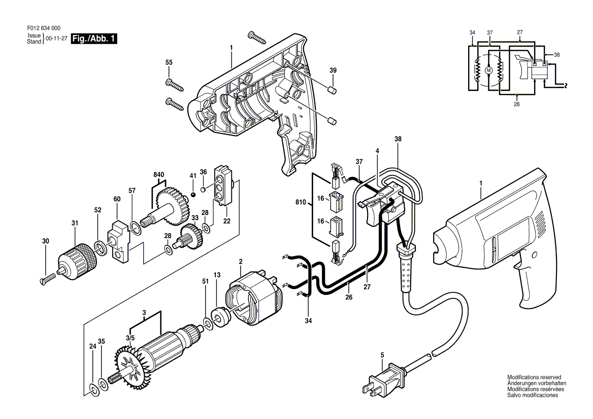 Skil 6340 f012634000 Parts - Drill