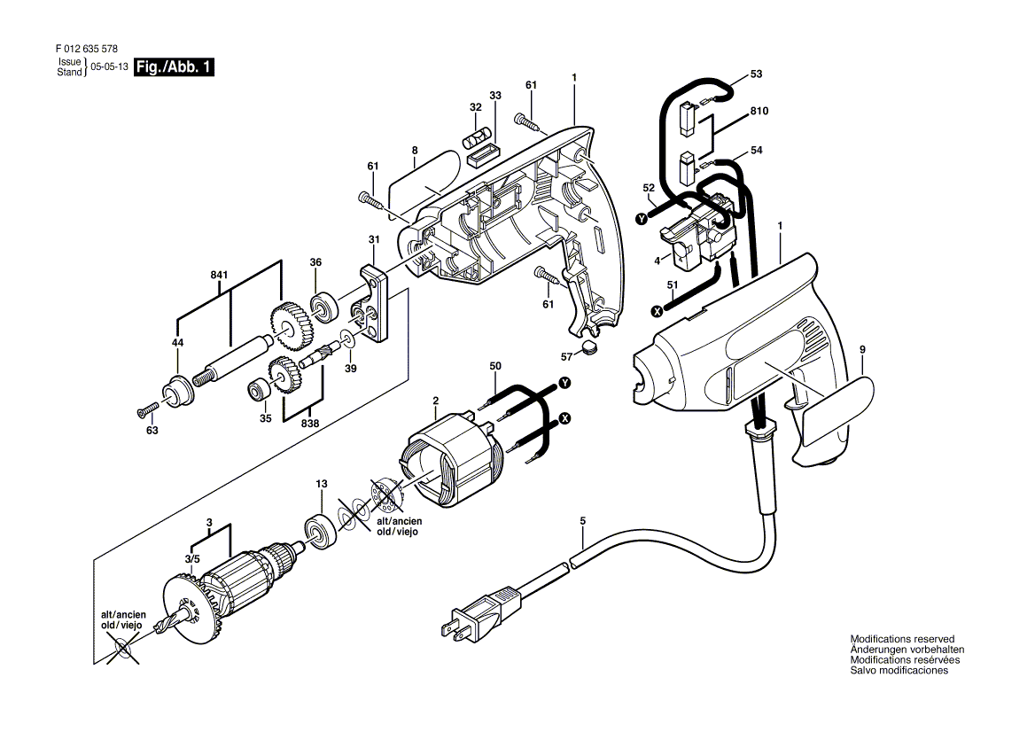 Skil 6355-78 f012635578 Parts - Drill