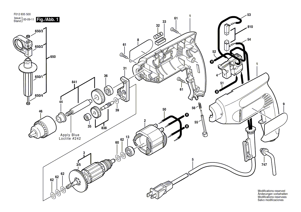 Skil 6355 f012635500 Parts - Drill