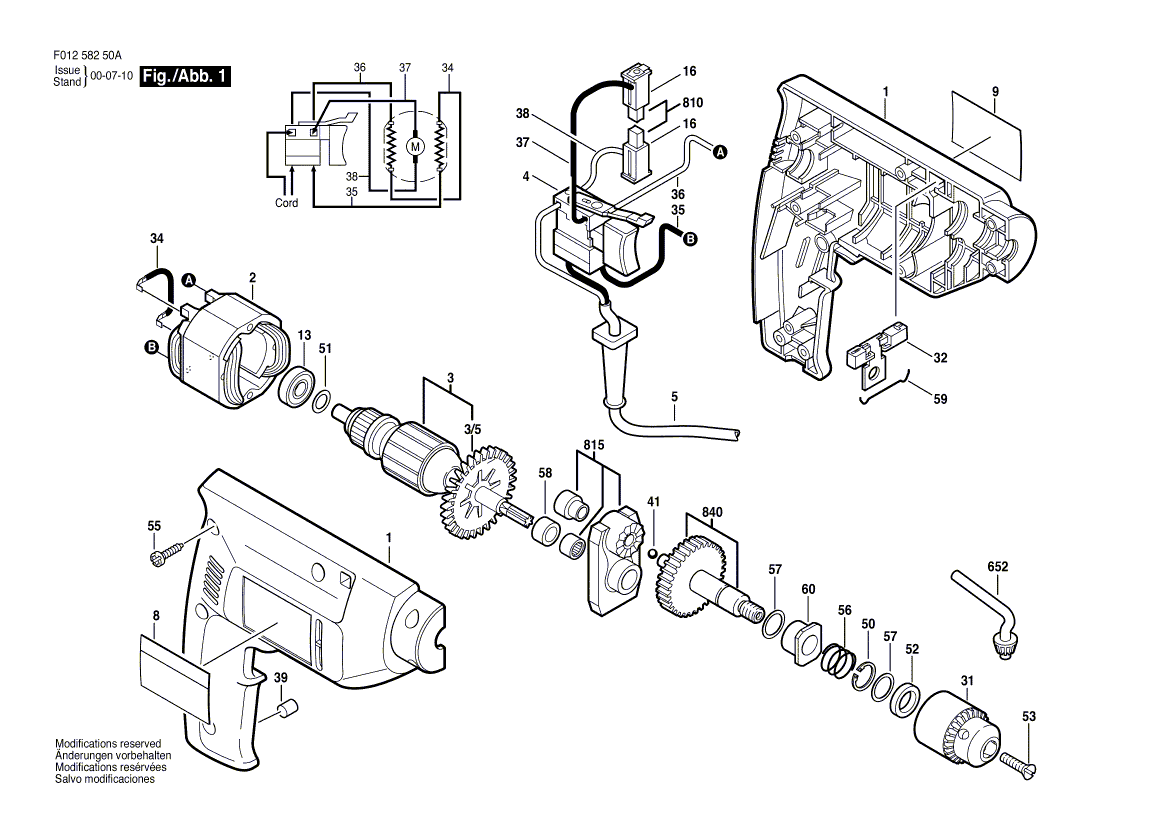 Skil 6425-20 f01264250x Parts - Drill