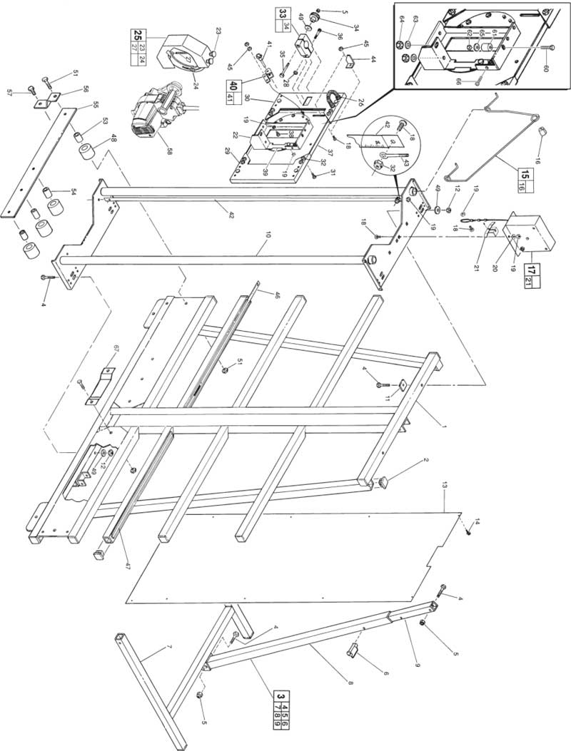 6480-20 Panel Saw Parts (Serial 697A) - Milwaukee