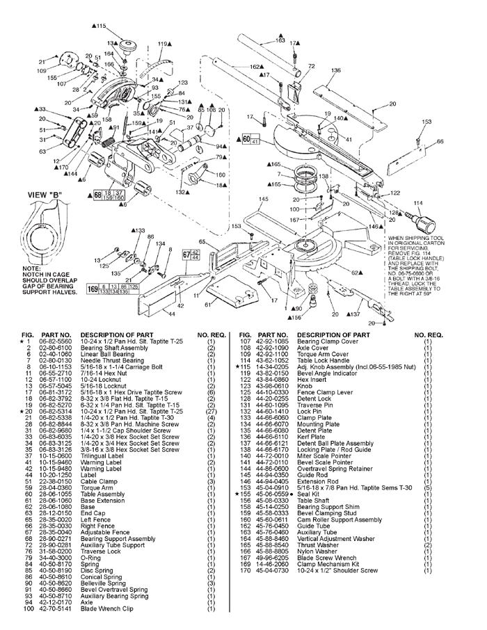 Milwaukee 6496 882b Parts - Sliding Compound Miter Saw Parts