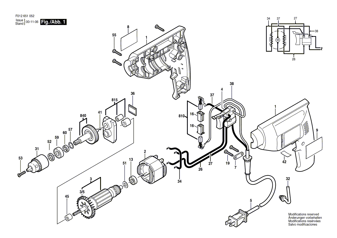 Skil 6510-52 f012651052 Parts - Drill