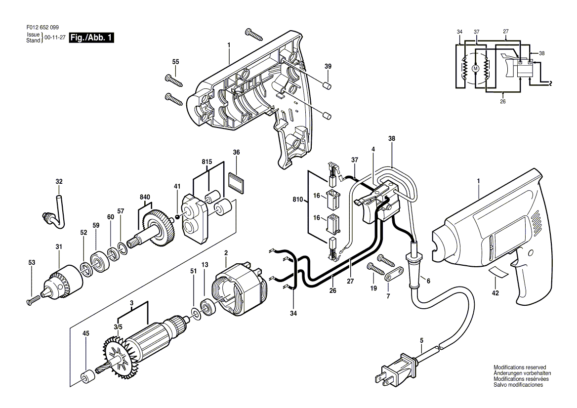 Skil 6520 f012652099 Parts - Drill