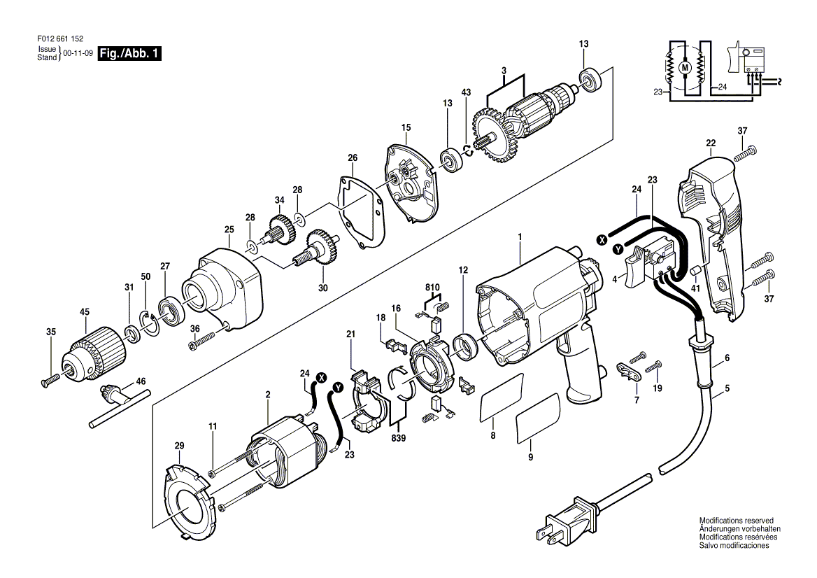 Skil 6611-52 f012661152 Parts - Drill