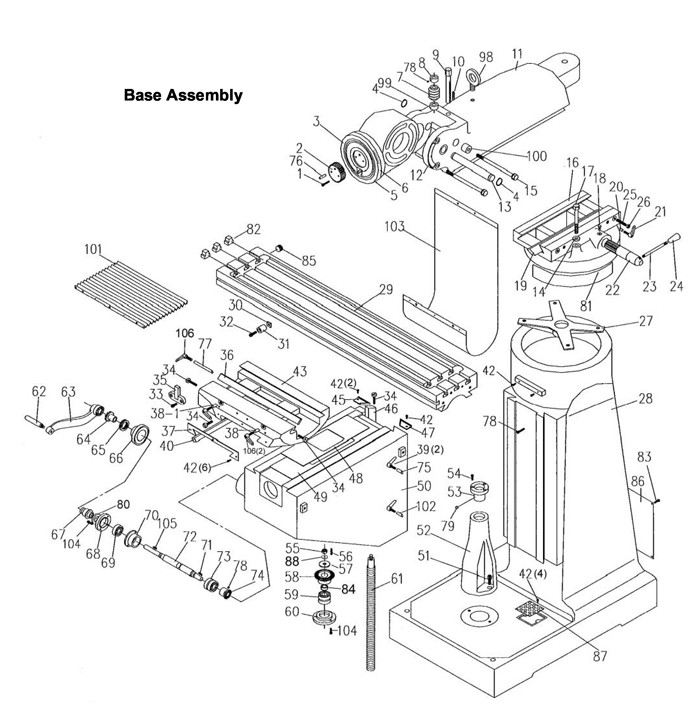 Jet 690008_JTM-4VS Turret Mill Parts