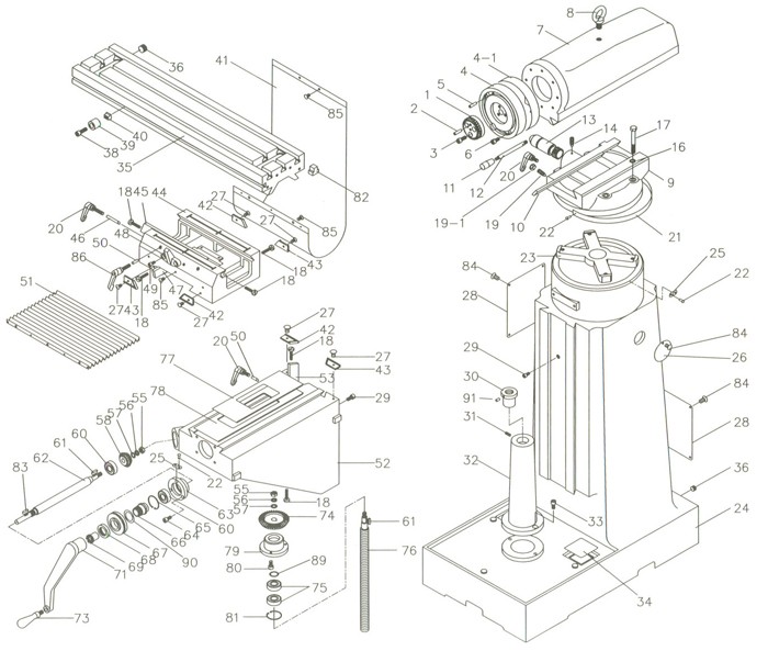 Jet 690036_JVM-836 Milling Machine Parts