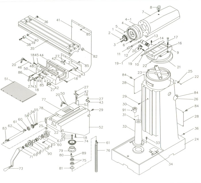 Jet 690038_JVM-836 Milling Machine Parts