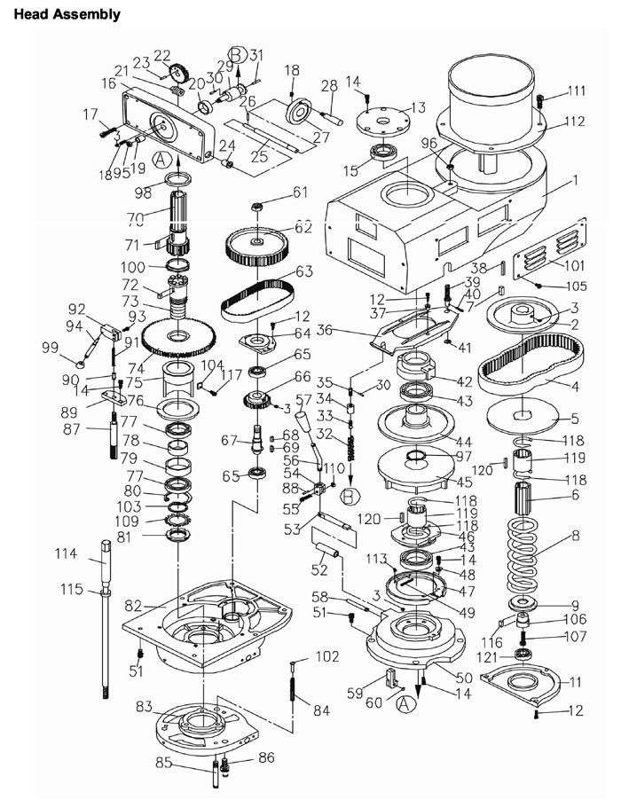 Jet 690098_JTM4VS Turret Mill Parts