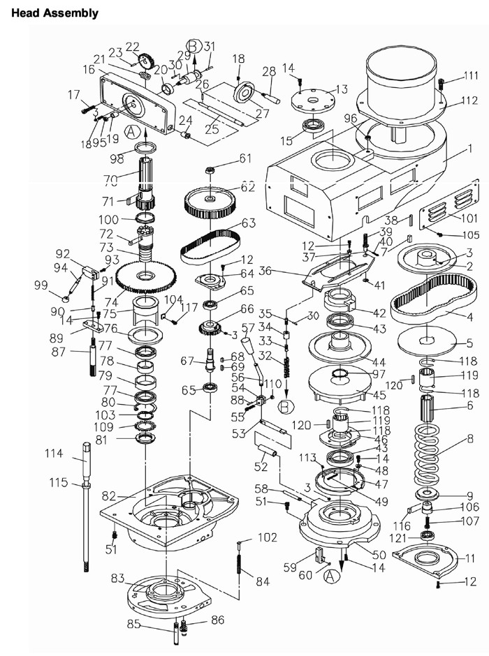 Jet 690107_JTM4VS Turret Mill Parts