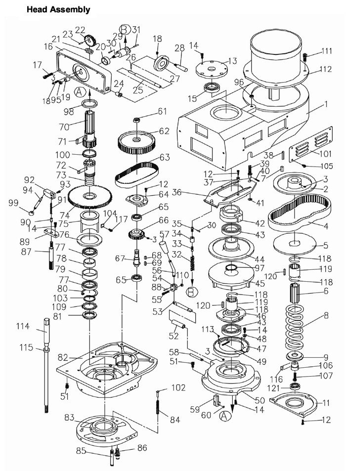 Jet 690180_JTM-4VS Turret Mill Parts