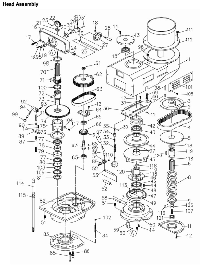 Jet 690182_JTM-4VS Turret Mill Parts