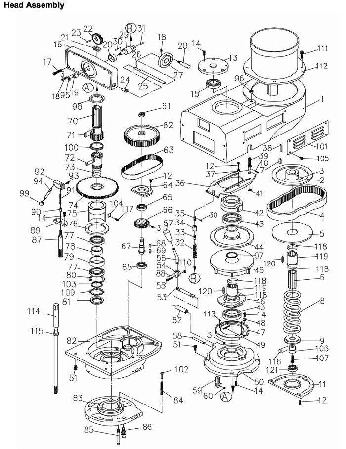 Jet 690183_JTM-4VS Turret Mill Parts