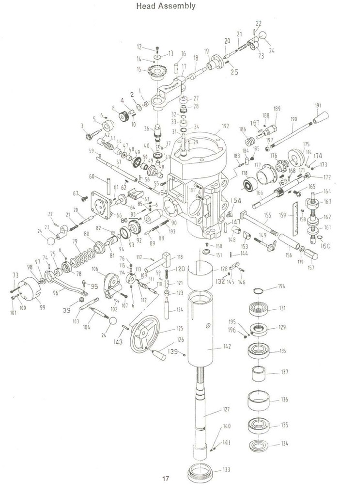 Jet 690910_JTM-1050 Turret Mill Parts