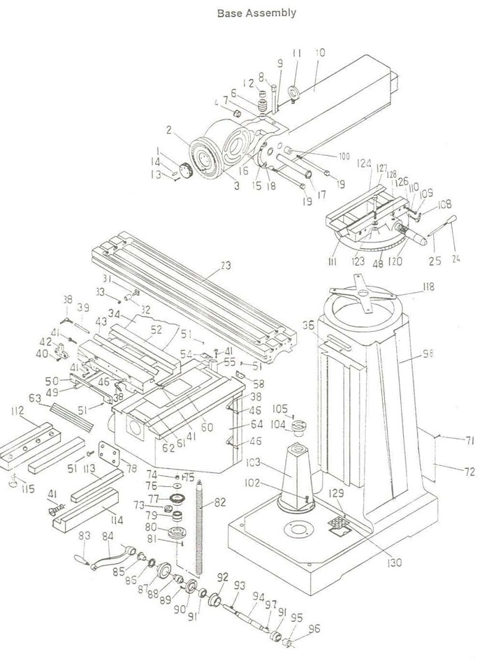 Jet 690910_JTM-1050 Turret Mill Parts