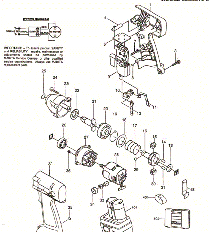 Makita 6909d Parts - Impact Wrench