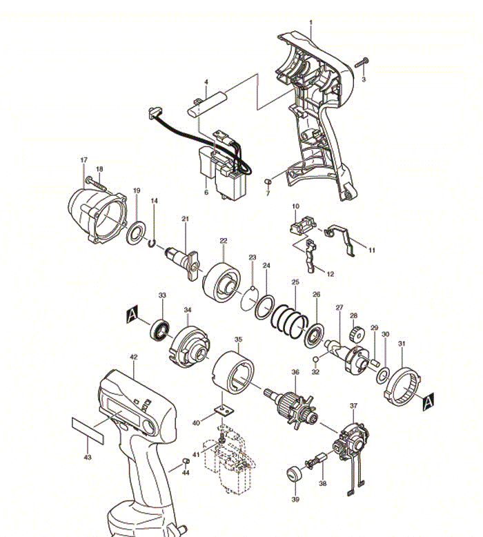 Makita 6917fdwde Parts - Impact Wrench