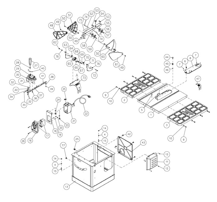 Jet 708492K_JPS-10TS Table Saw Parts